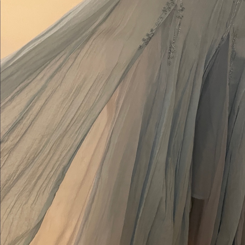 Chic Light Blue Maxi Skirt - Picture 5 of 8